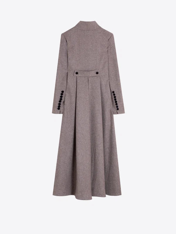 34084 Herringbone Wool Coat Brown Alamar
