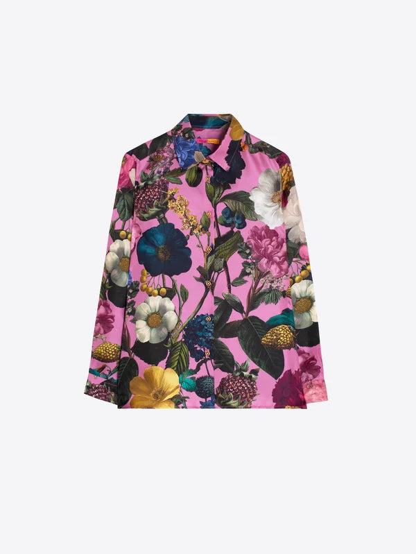 34098 Pink Floral Silk Shirt