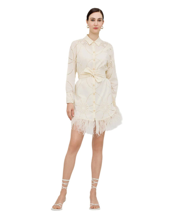 Embroidered Cotton Shirt Dress - 43-3029