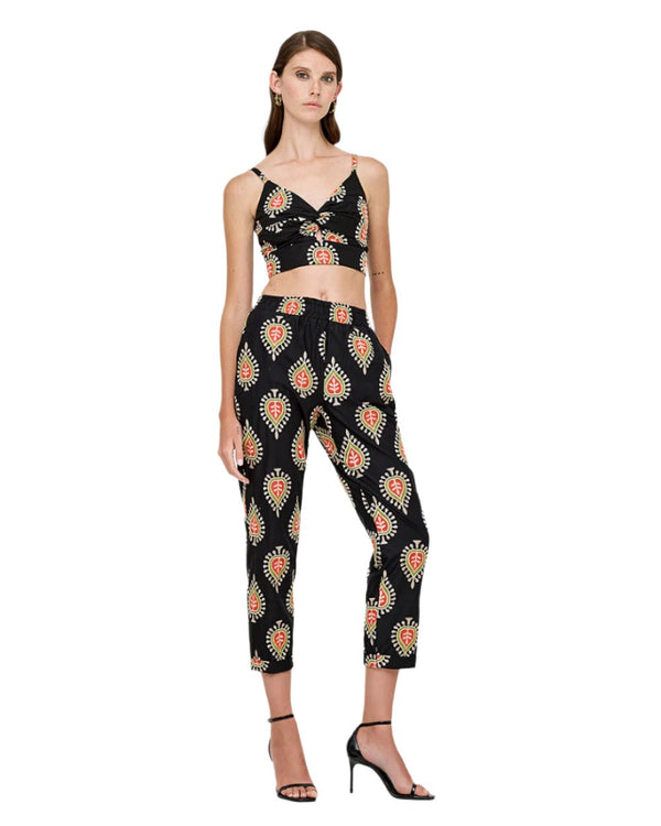 Ethnic Embroidered Cropped Pants