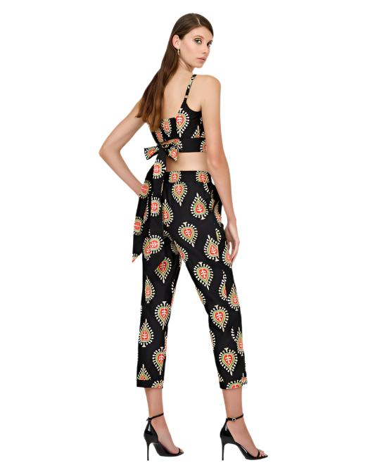 Ethnic Embroidered Cropped Pants
