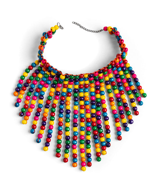 Beads Fringes Necklace - 43-9556