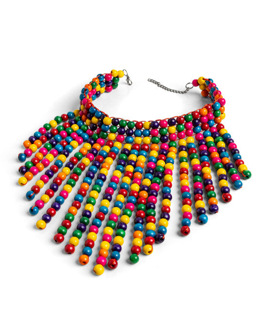Beads Fringes Necklace - 43-9556