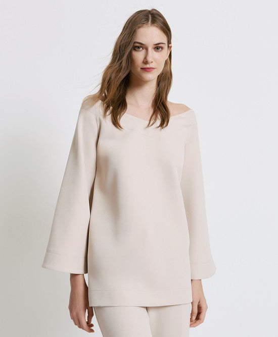 Crepe Top with Flare Sleeves - 44-2162