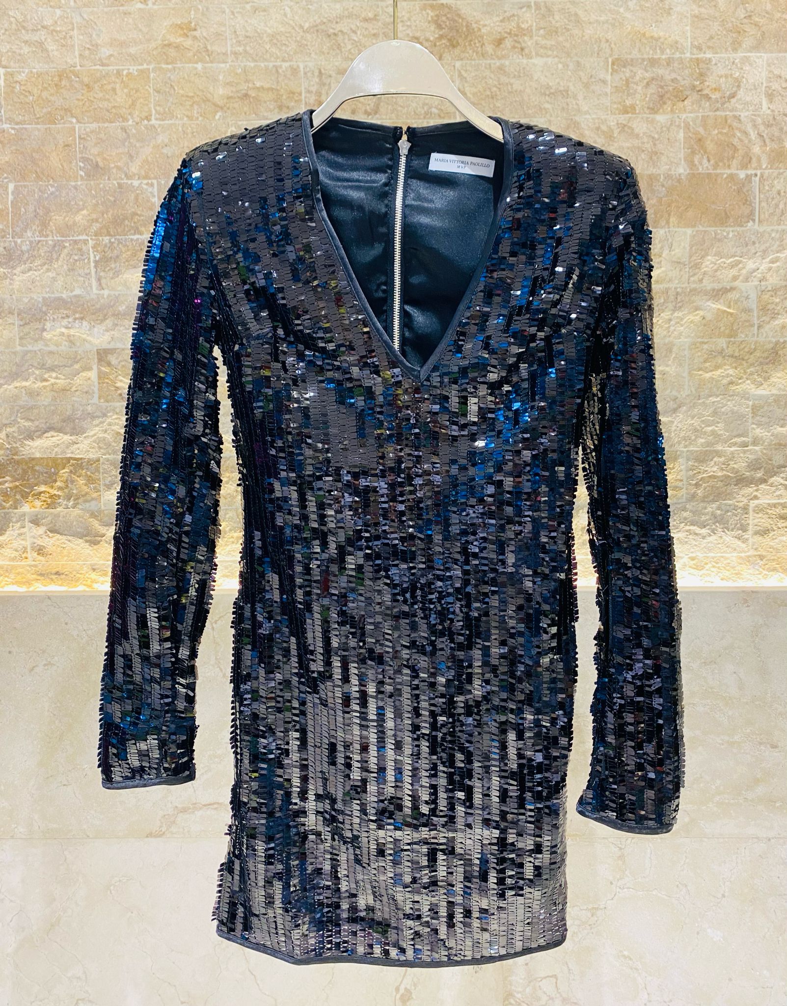 E3AB156 Vibrant Purple Sequins Mini Dress