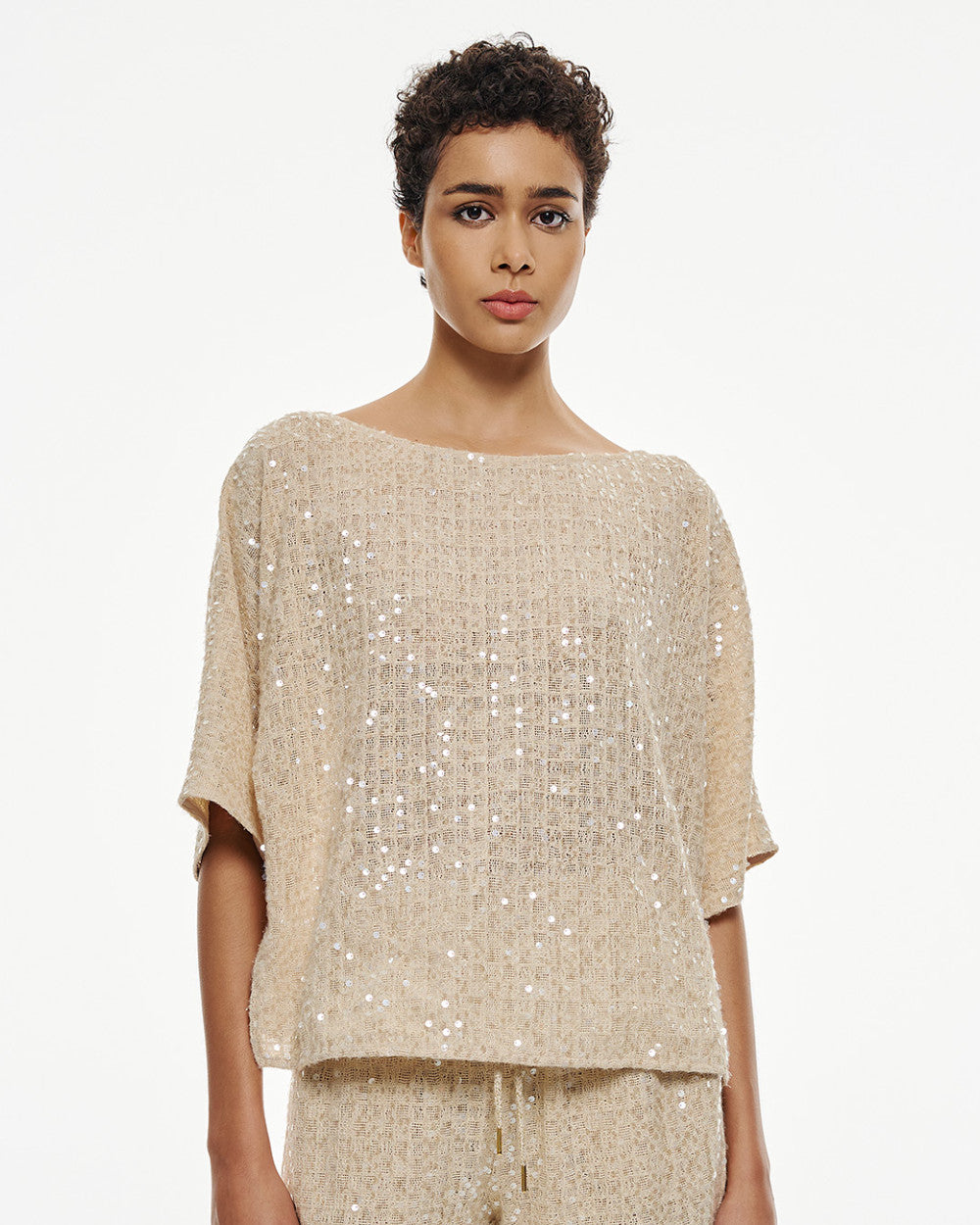53-2167 Sequins Tops بلوزات مزينة بالترتر - Brown Loft