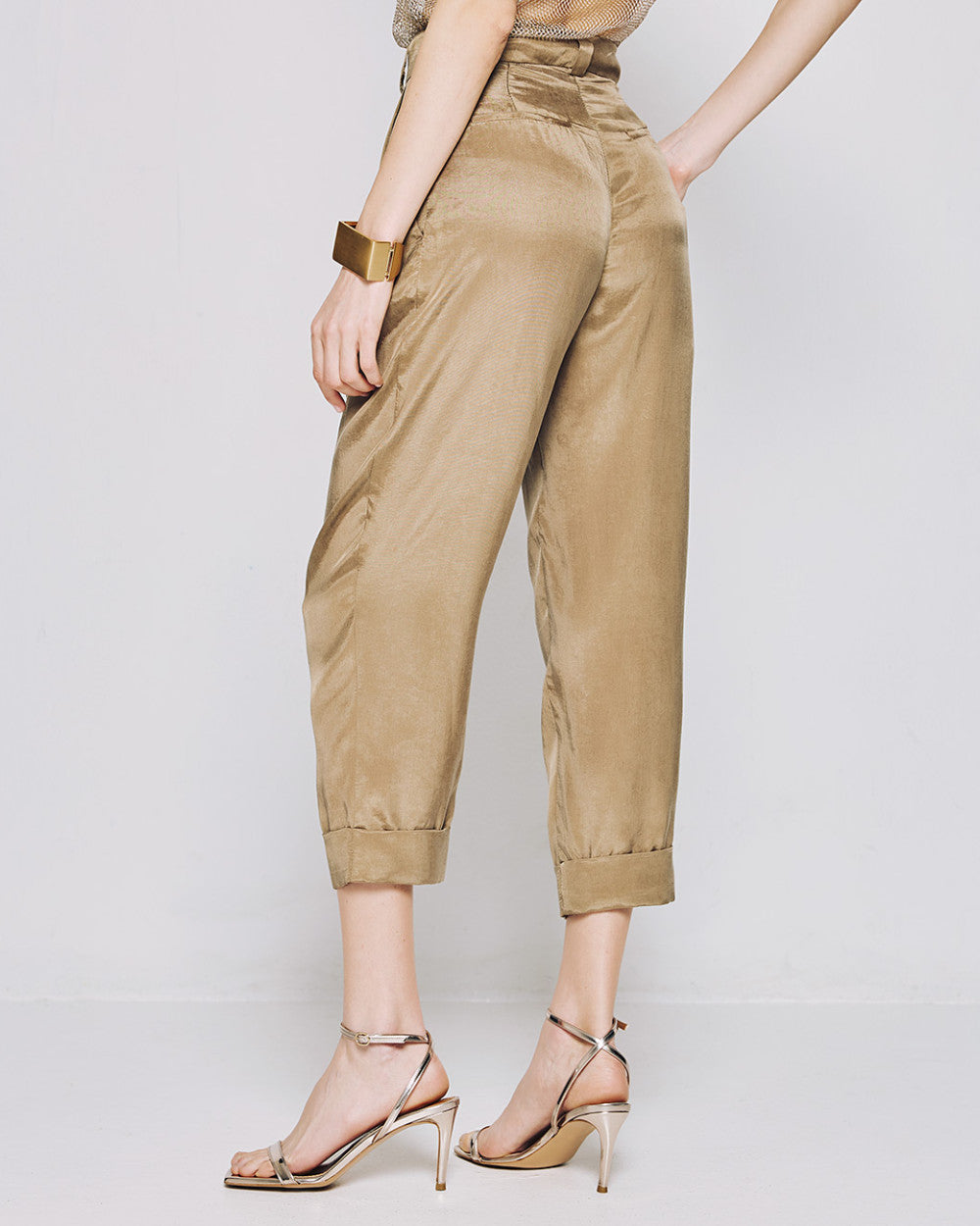 53-5025 High Waist Slouchy Pants - Brown Loft