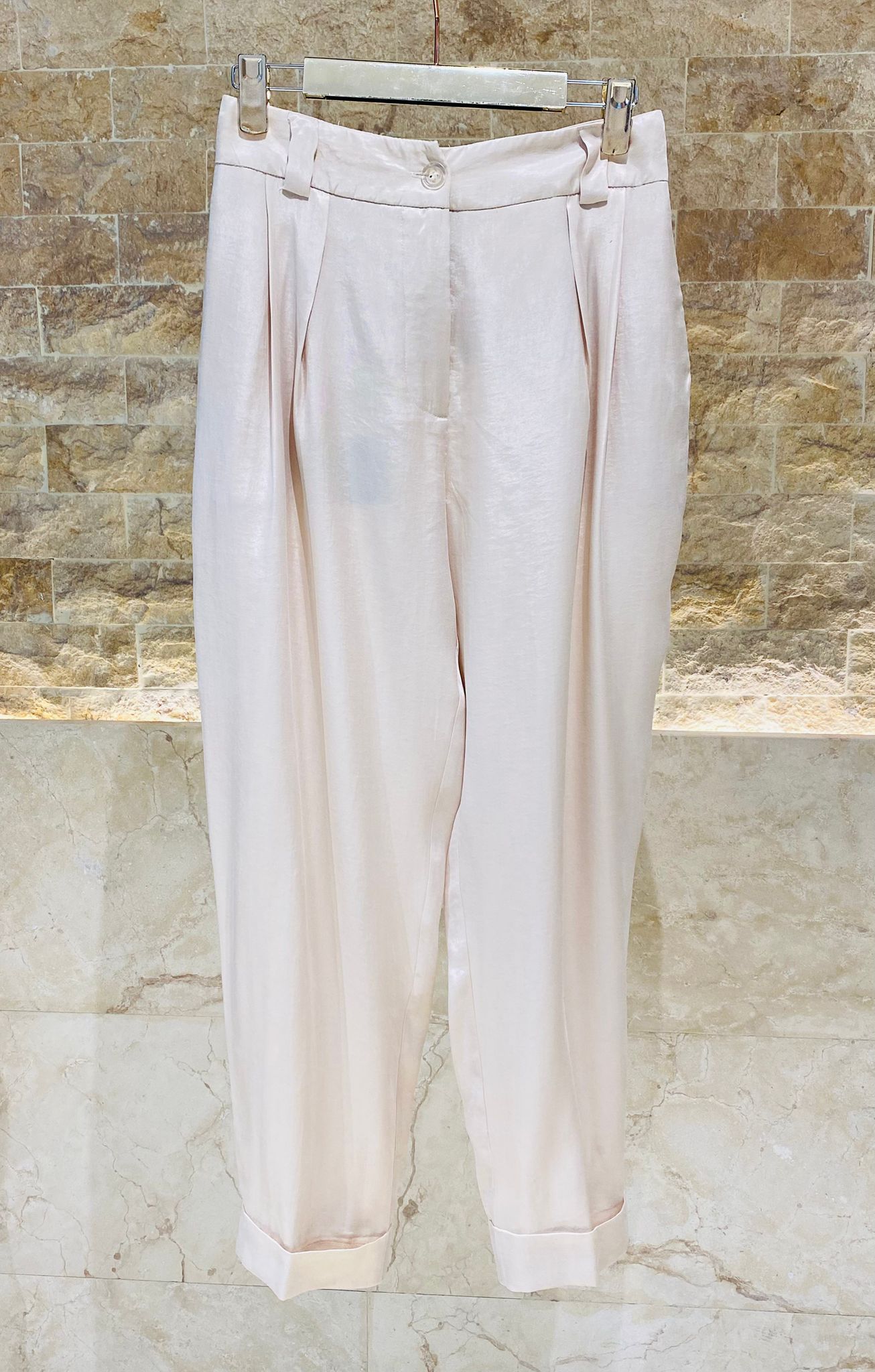 53-5025 High Waist Slouchy Pants - Brown Loft