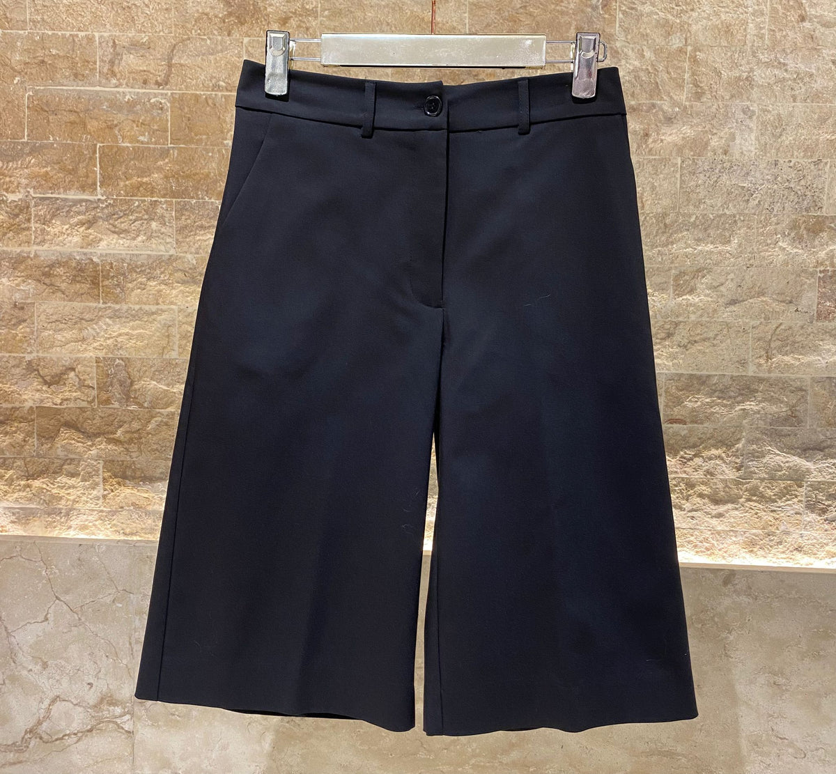 53-5068 High Waist Buttoned Zippered Bermuda Shorts - Brown Loft