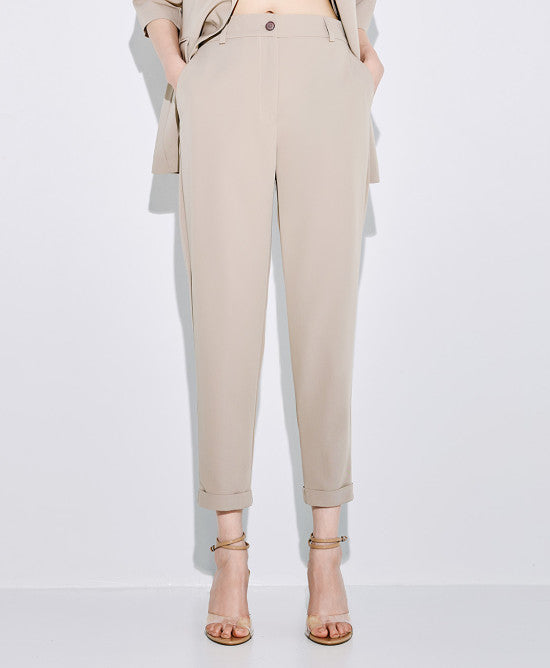 53-5150 High Waist Ankle Length Pants - Brown Loft