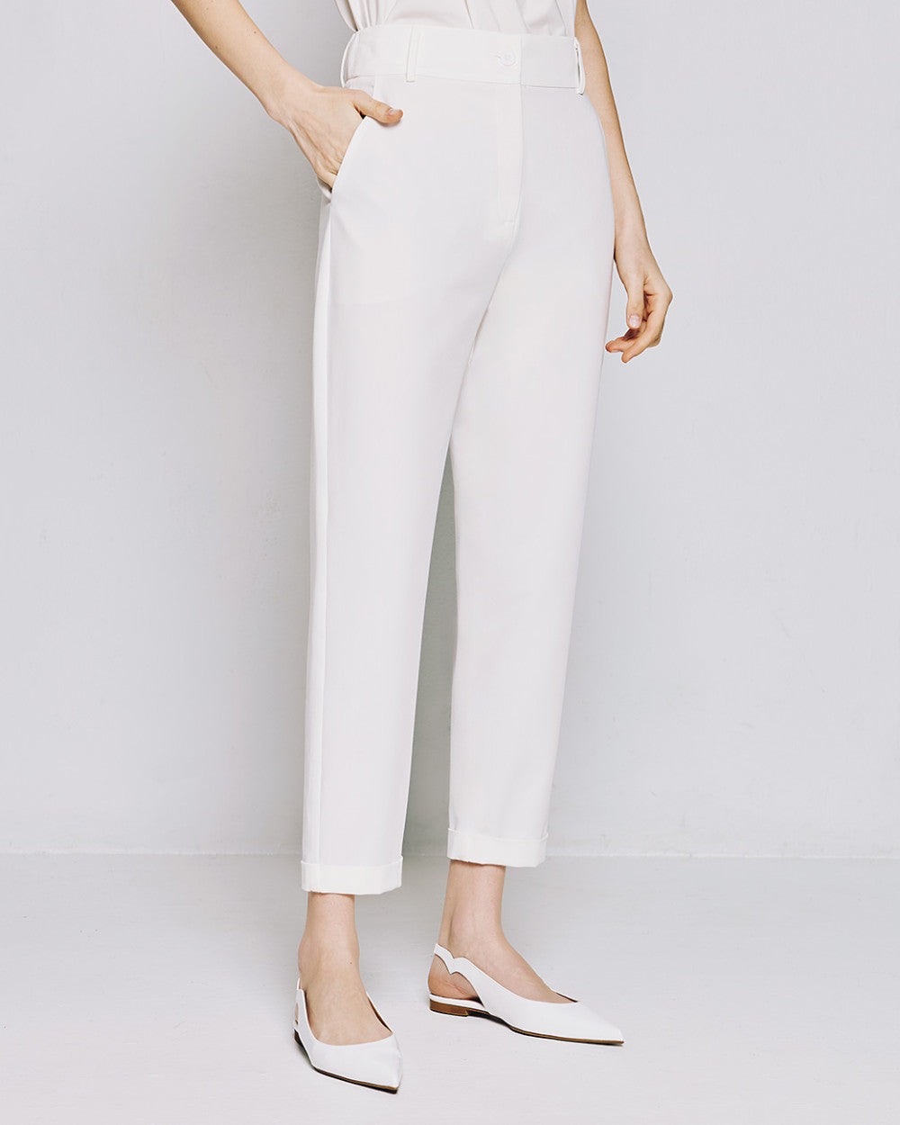 53-5150 High Waist Ankle Length Pants - Brown Loft