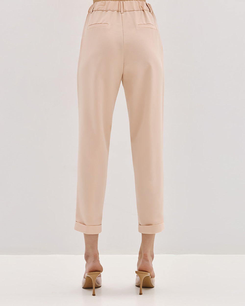53-5150 High Waist Ankle Length Pants - Brown Loft