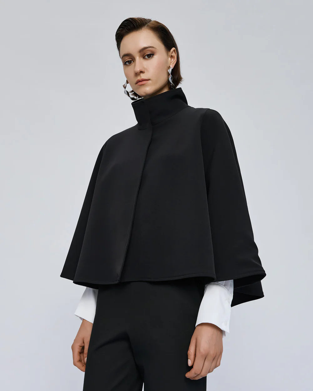 54-1037 Oversized Cape Jacket - Brown Loft