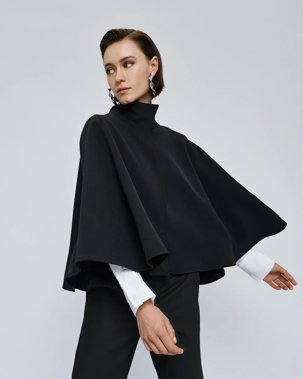 54-1037 Oversized Cape Jacket - Brown Loft