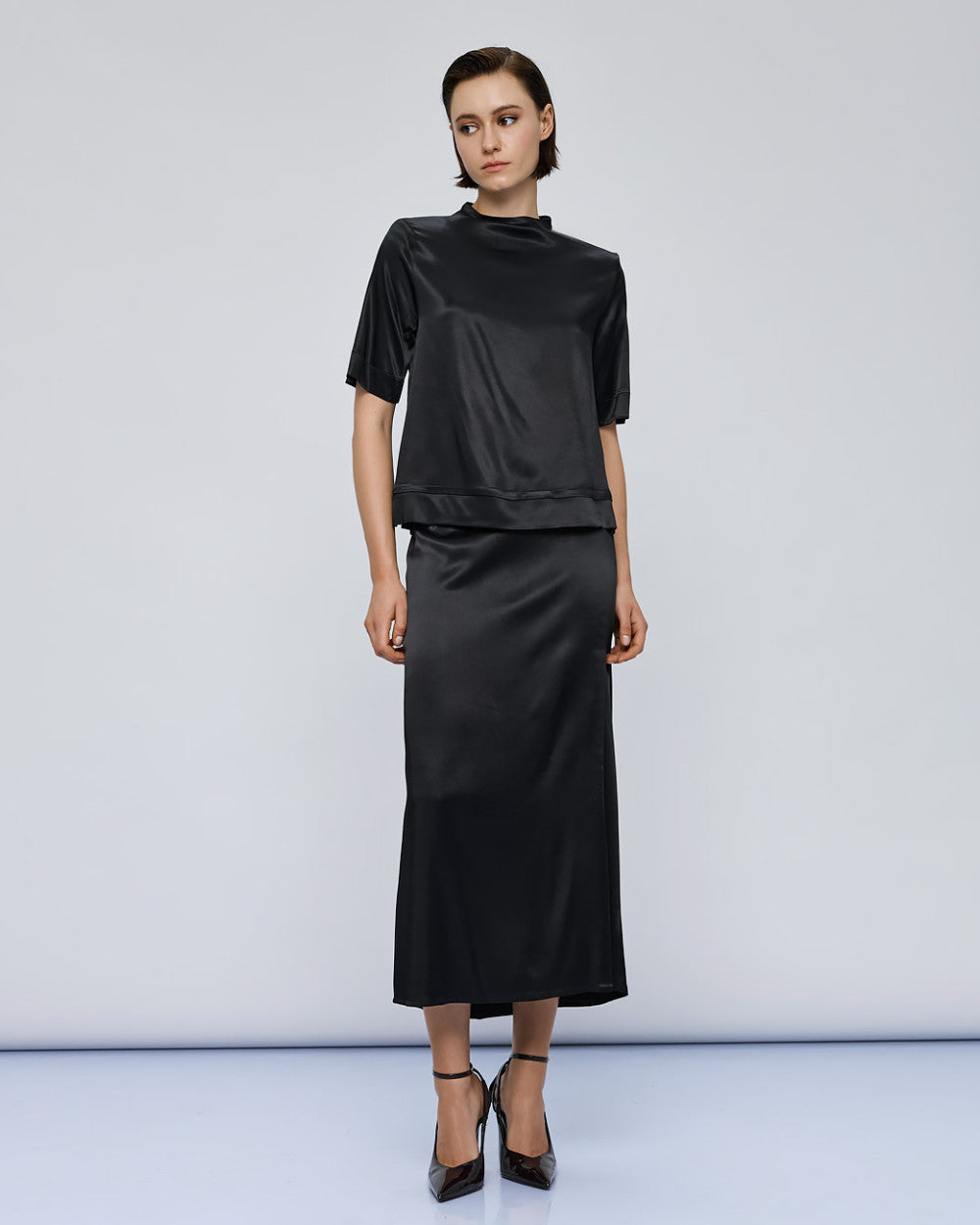 54-2112 Satin Top - Brown Loft