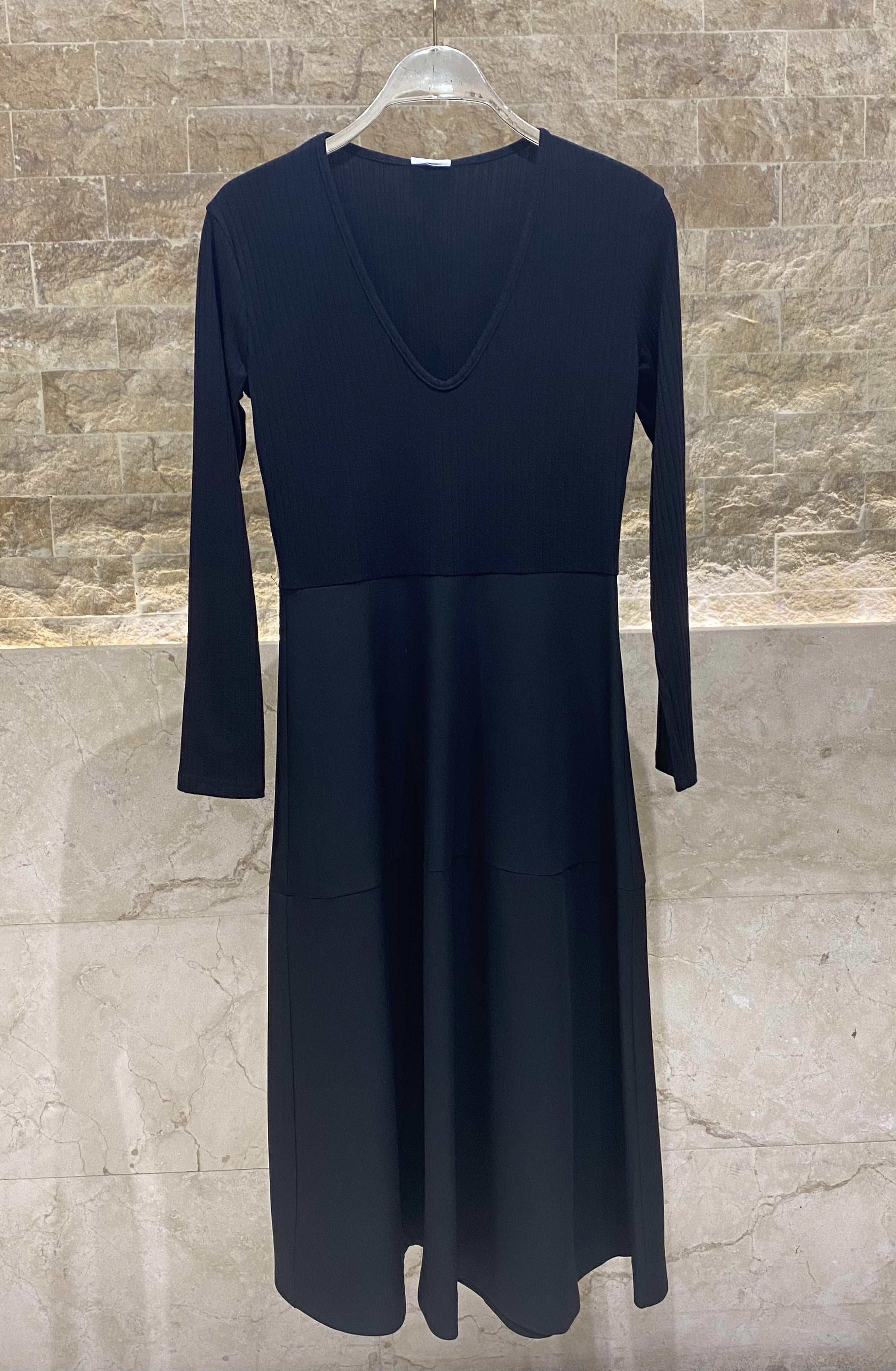 54-3022 Long Belted Dress - Brown Loft