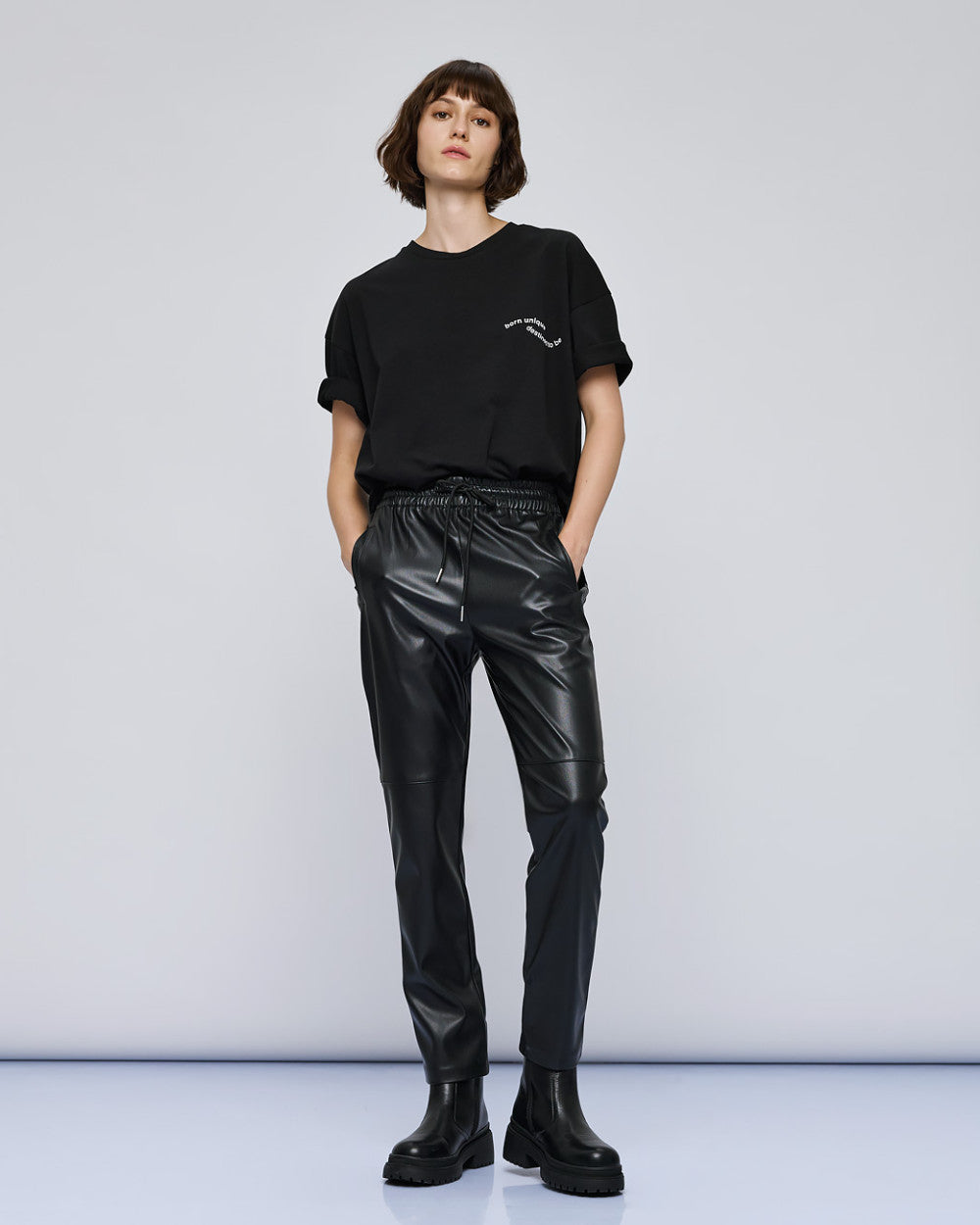 54-8081 Faux Leather Pants - Brown Loft
