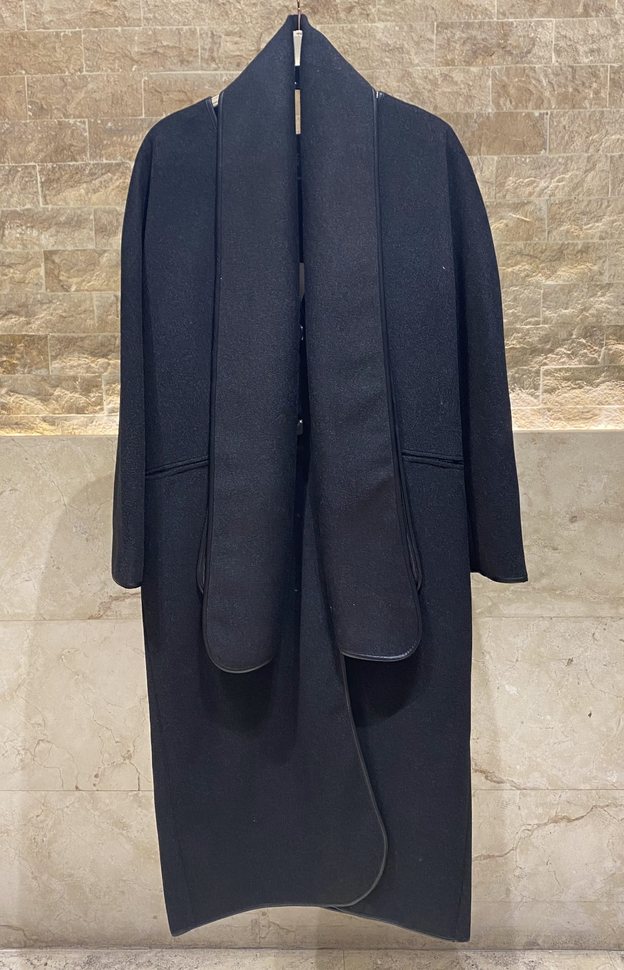 54-9009 Stylish Coat with Detachable Scarf - Brown Loft
