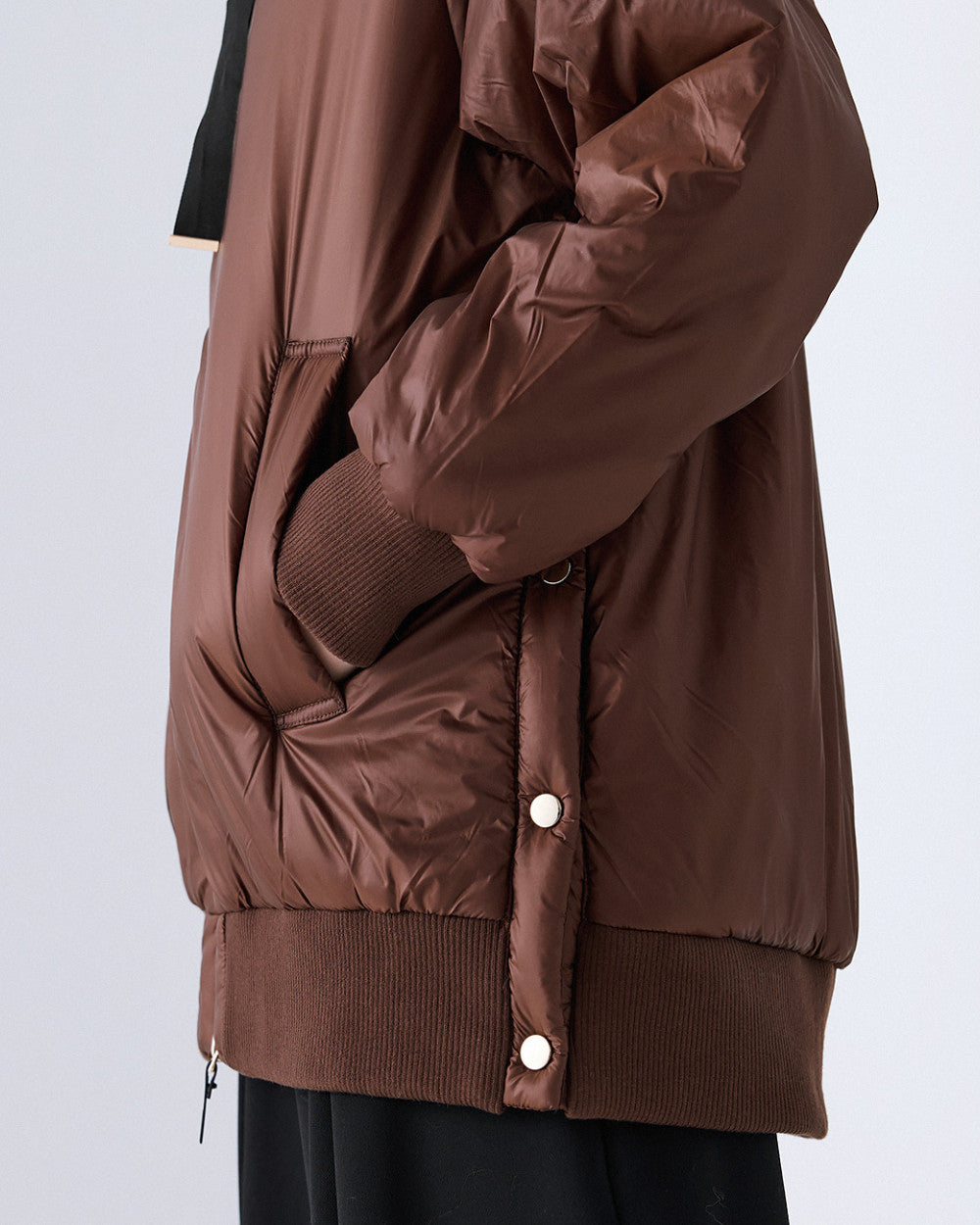 54-9130 Hoodie Puffer Long Jacket - Brown Loft