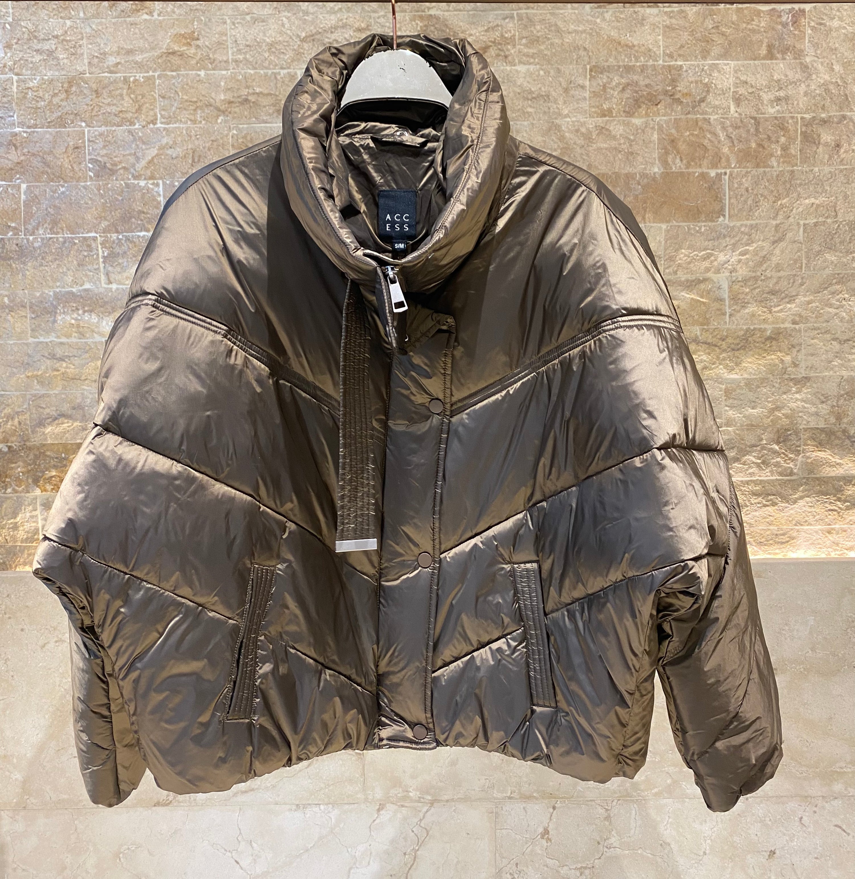 54-9145 Short Puffer Jacket - Brown Loft