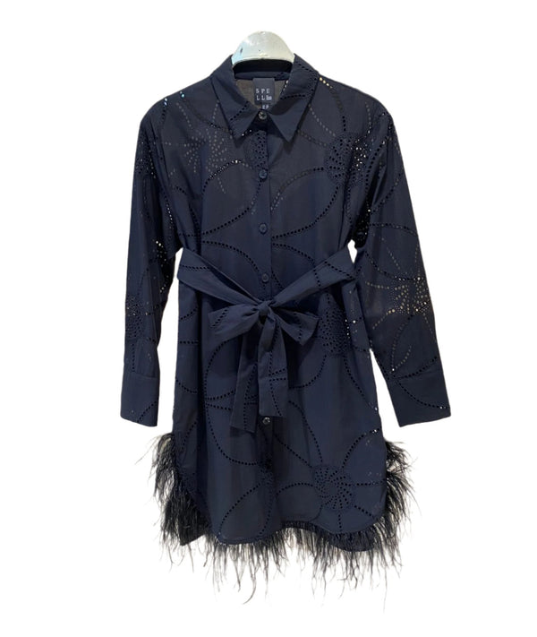 Embroidered Cotton Shirt Dress - 43-3029