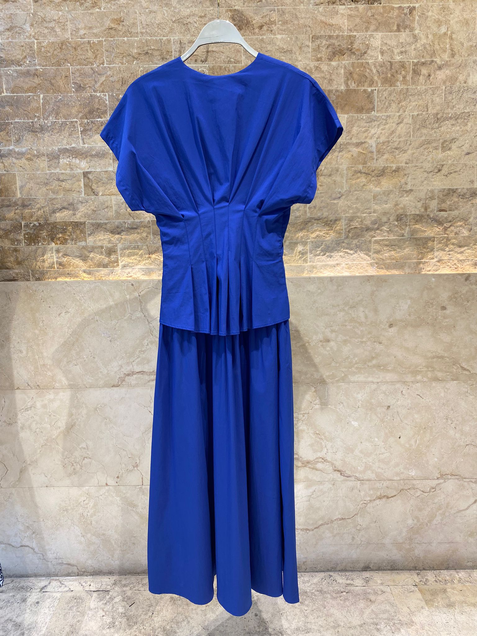 6218089 Pleated Long Dress فستان طويل مطوي - Brown Loft