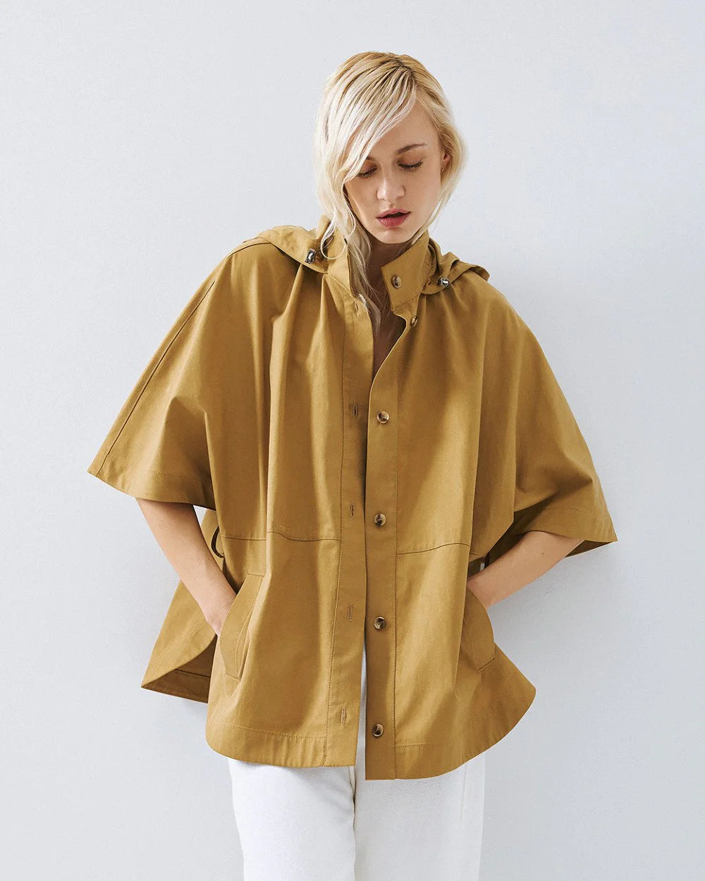 63-1057 Jacket with Hood and Belt - Brown Loft