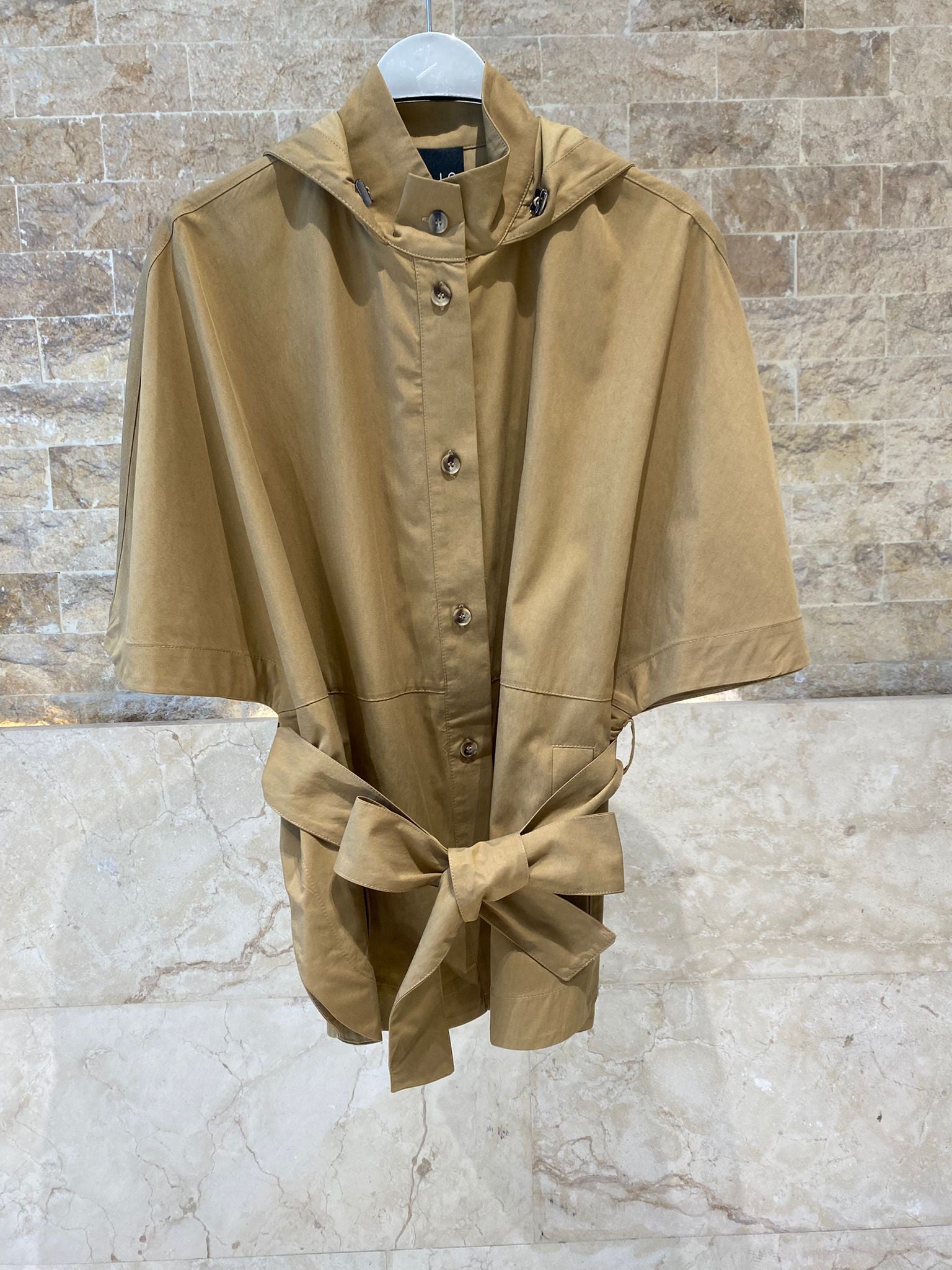 63-1057 Jacket with Hood and Belt - Brown Loft