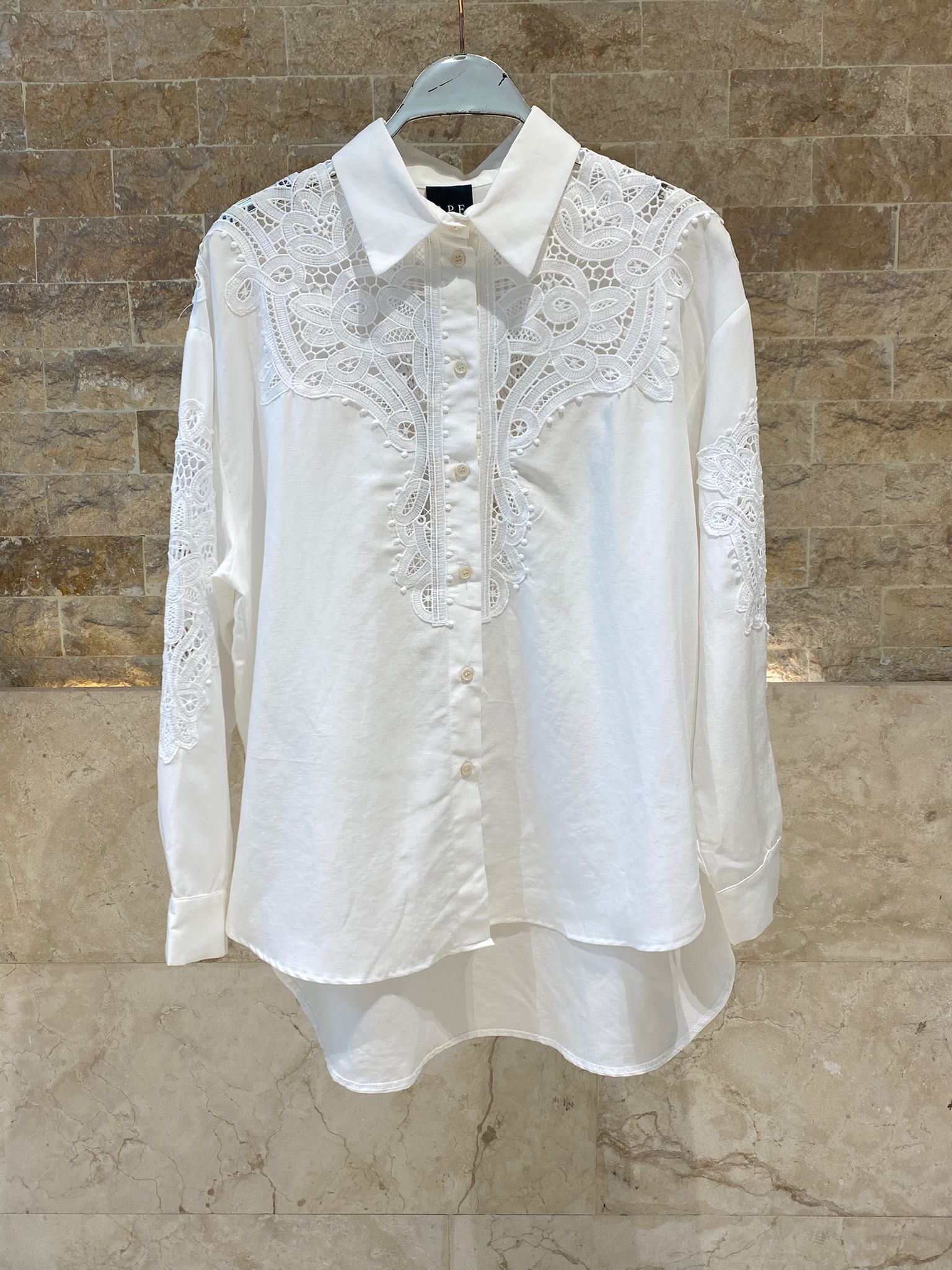 63-7019 Shirt with Lace Details