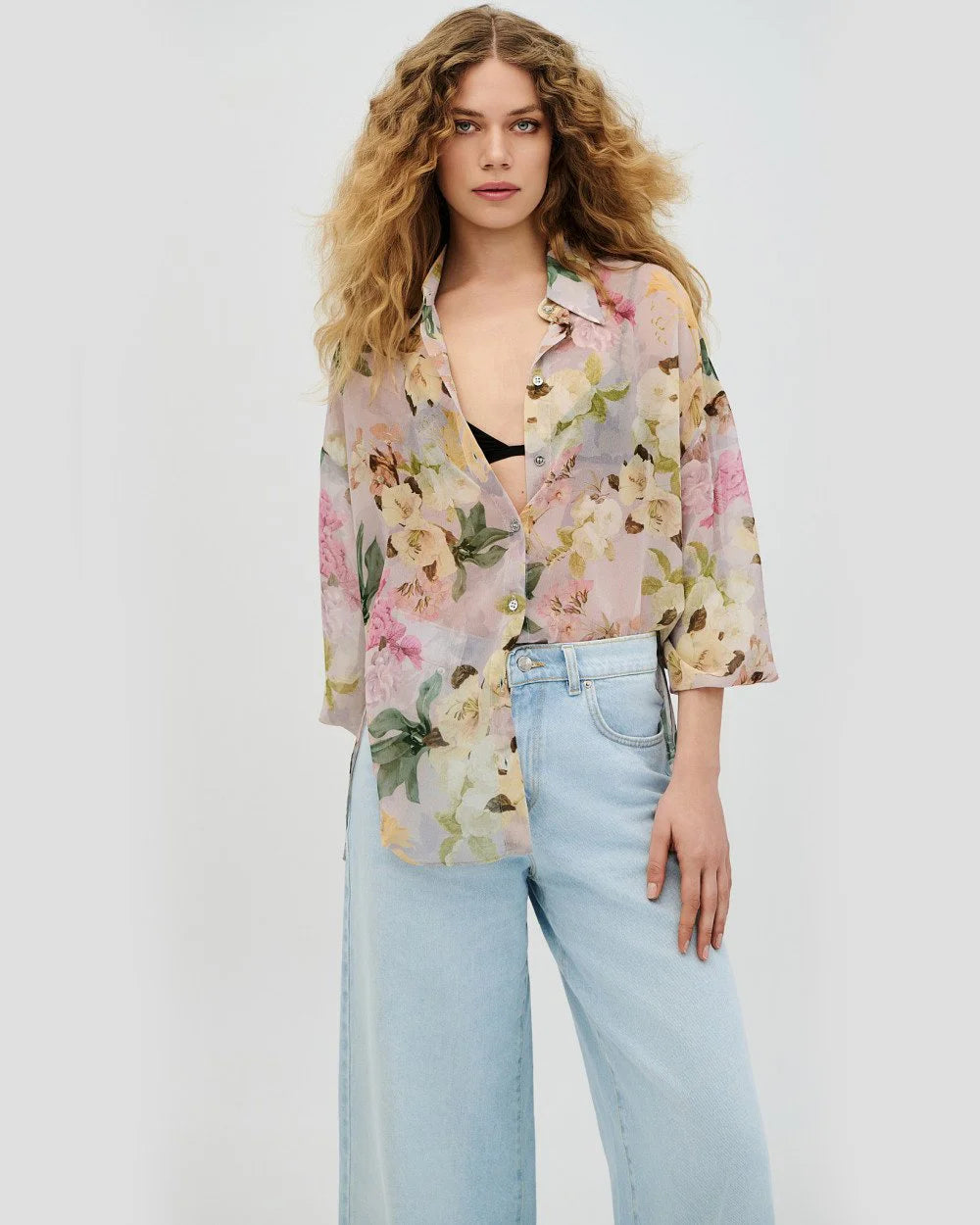 63-7072 Floral Shirt - Brown Loft