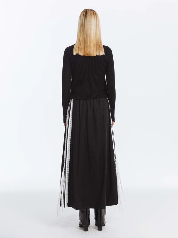 Long Skirt with Lace Ribbons - COBDS6005