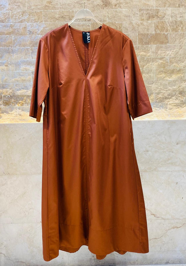 Poplin V Neck Dress - 8201.7170