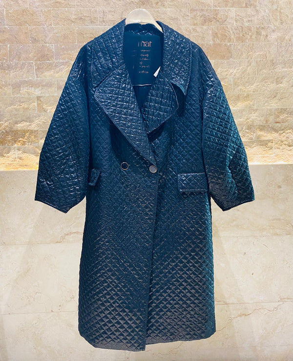 Metallic Quilted Oversized Coat - 8201.4056