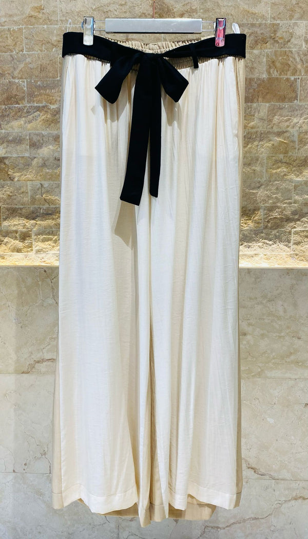 Two Tone Wide Leg Pants - 2042
