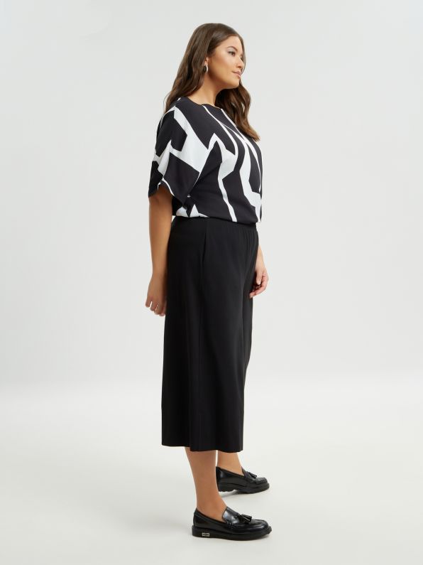 Wide Leg Cotton Cropped Pants - 8301.2051 - Brown Loft