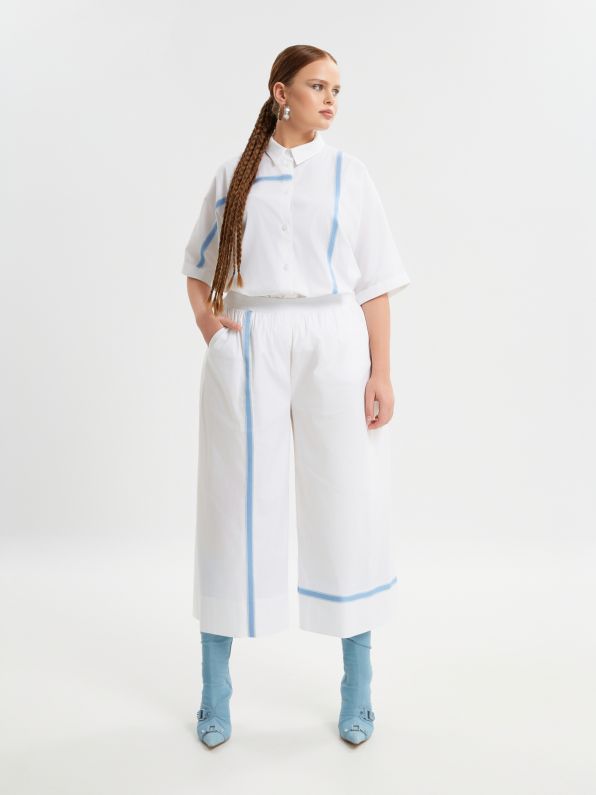 Wide Leg Cropped Pants - 8301.2058