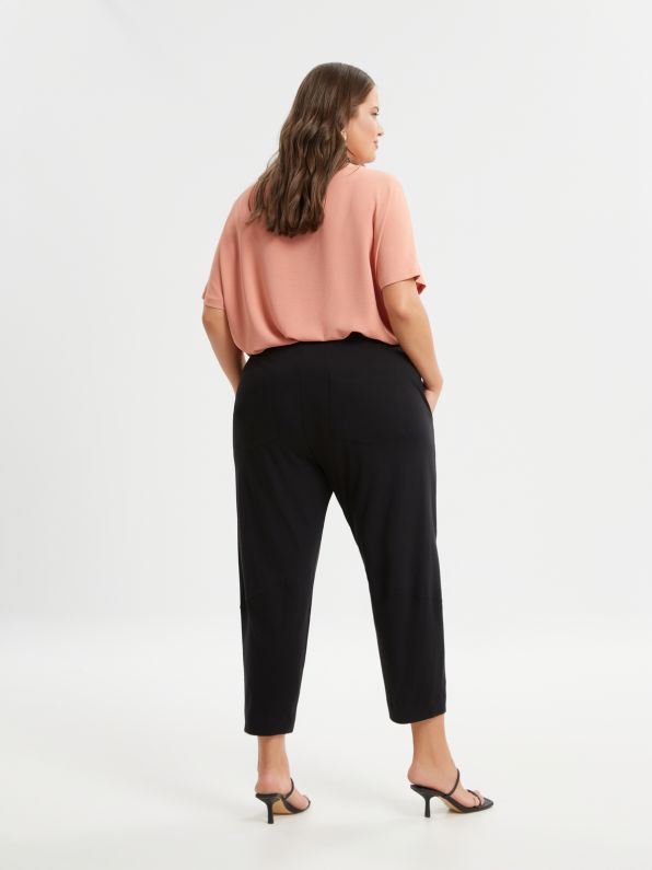 High Waist Oversized Cotton Pants - 8301.2066 - Brown Loft