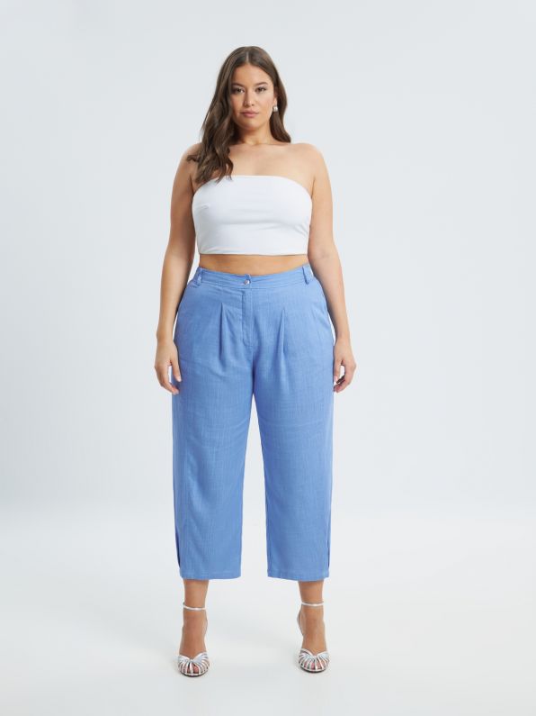 High Waist Linen Pants - 8301.2074 - Brown Loft
