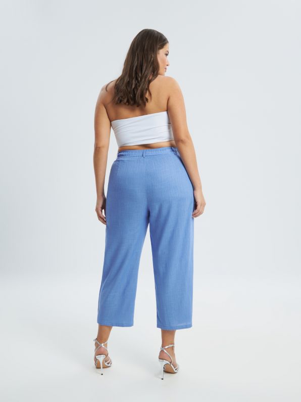 High Waist Linen Pants - 8301.2074 - Brown Loft