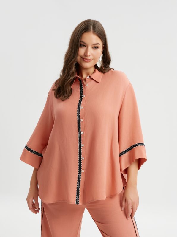 Oversized Linen Long Back Shirt - 8301.3015
