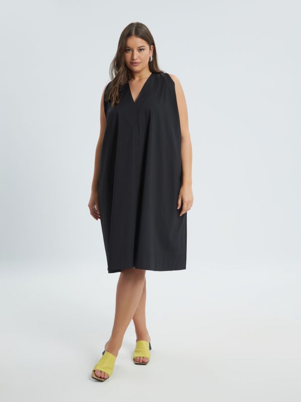 Poplin Midi Sleeveless Dress - 8301.7107