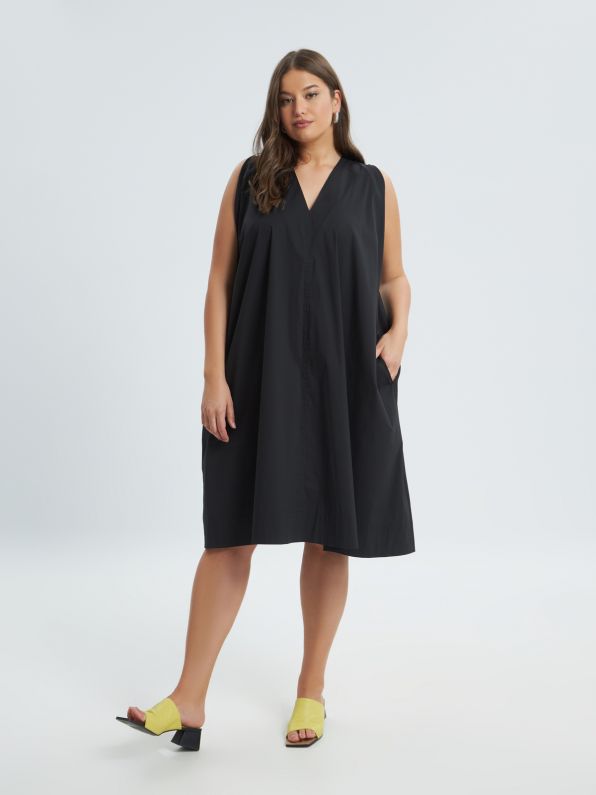 Poplin Midi Sleeveless Dress - 8301.7107