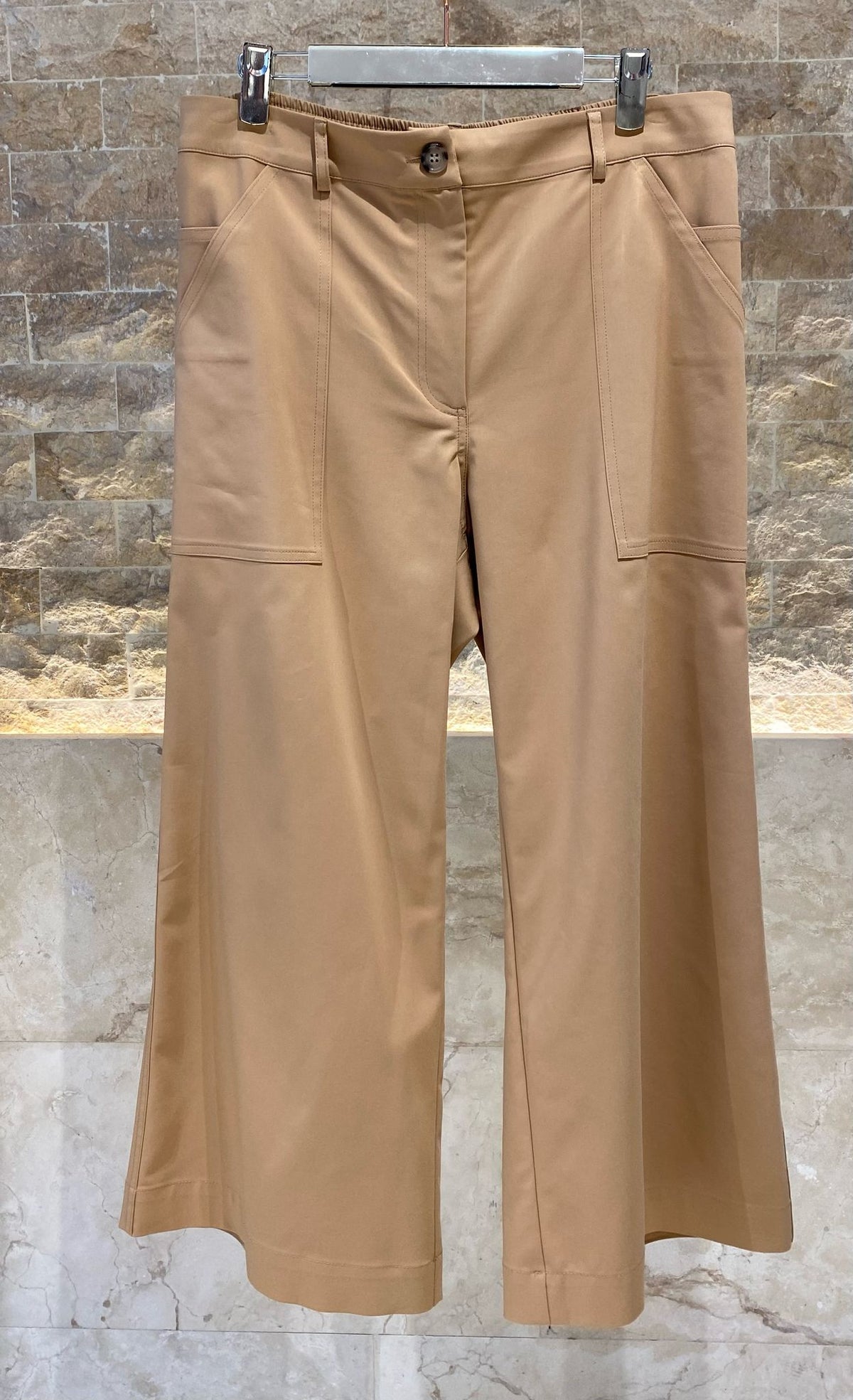 Wide Leg Cropped Cotton Pants - 8301.2086 - Brown Loft