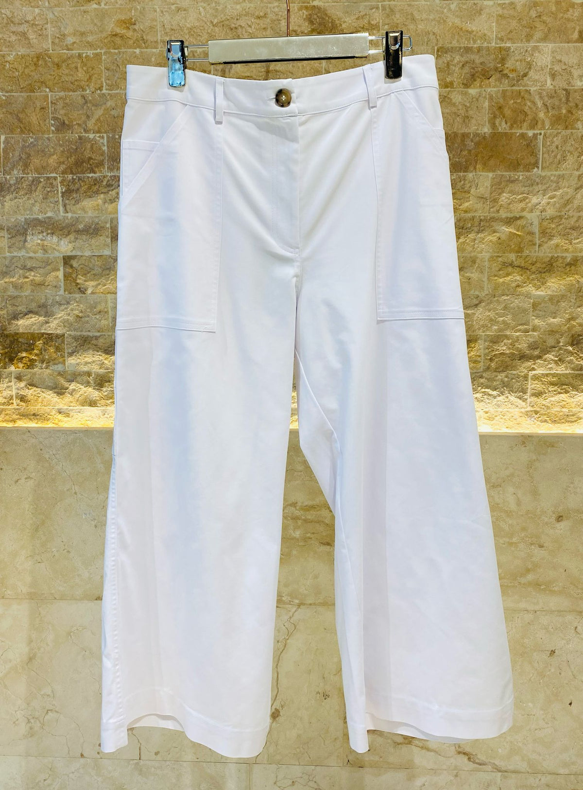 Wide Leg Cropped Cotton Pants - 8301.2086 - Brown Loft
