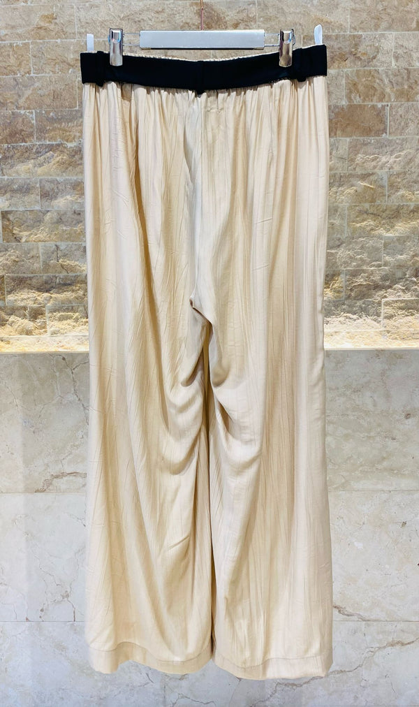 Two Tone Wide Leg Pants - 2042