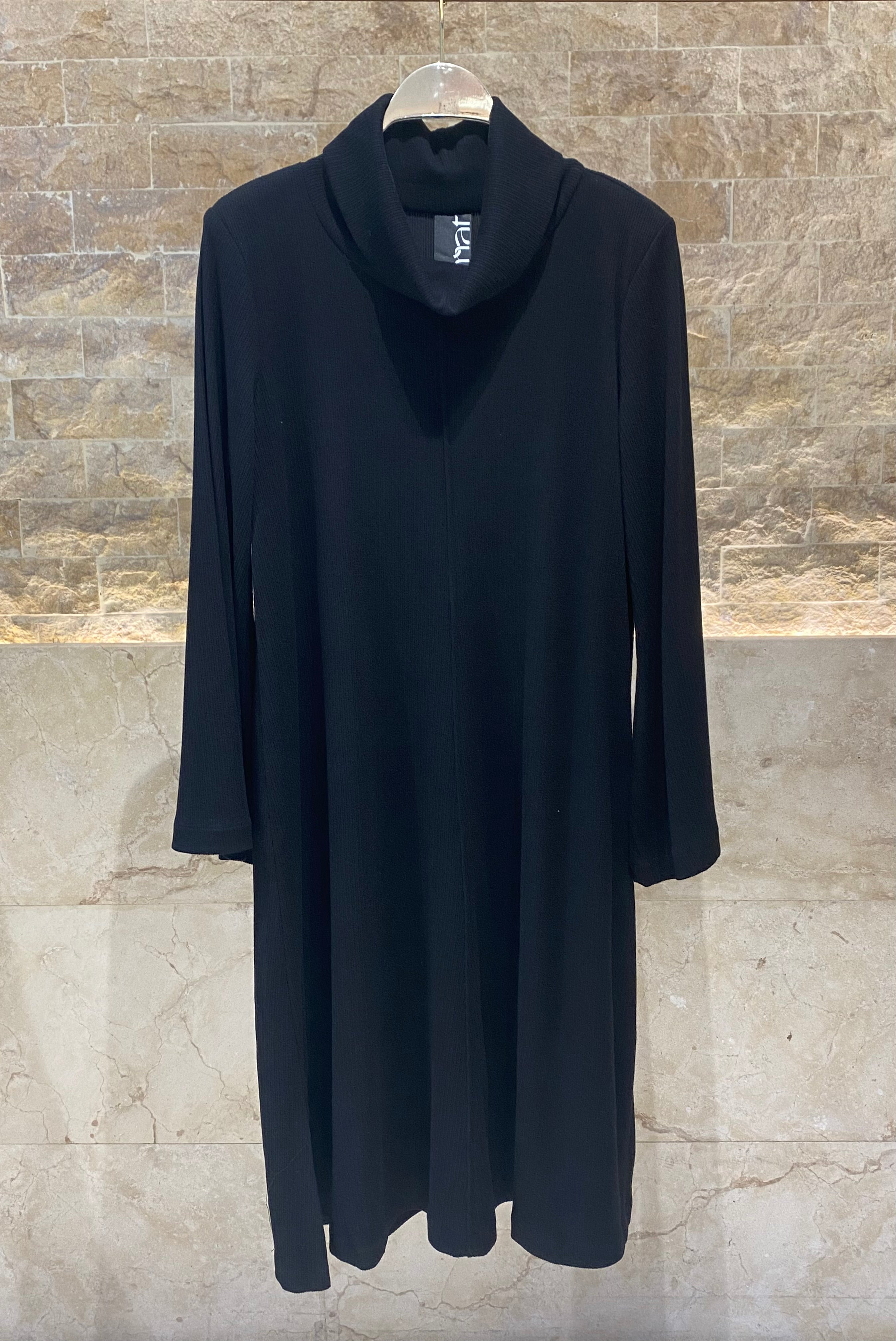 8401.7032 Cowl Neckline A Line Rib Dress - Brown Loft