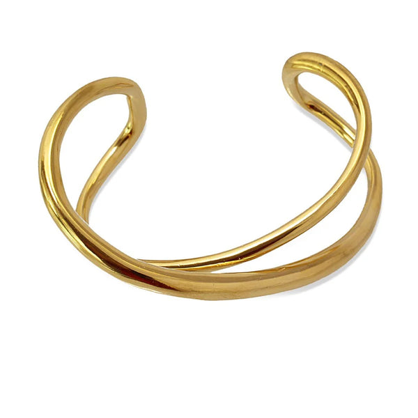 Crossover Geometric Shape Open Cuff Bracelet - BPU789