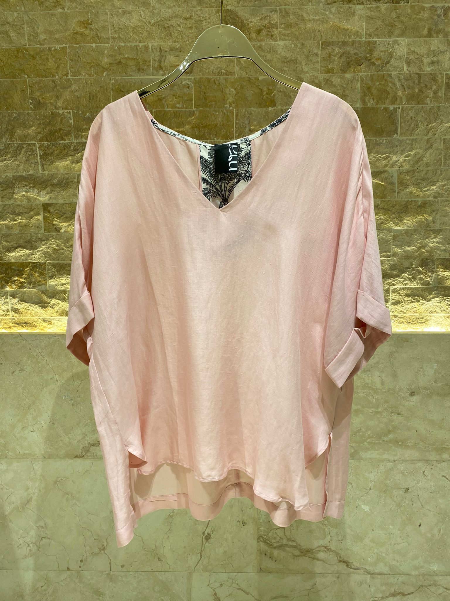 8101.1005 Oversized Linen Top - Brown Loft
