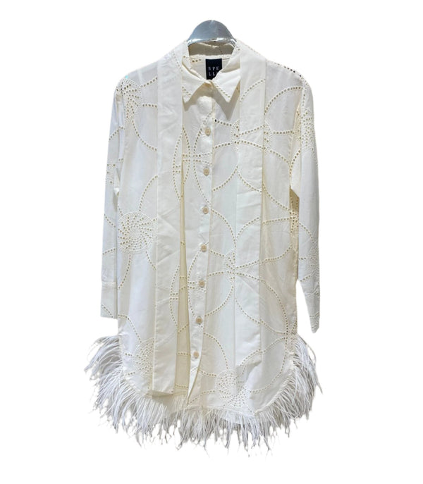 Embroidered Cotton Shirt Dress - 43-3029