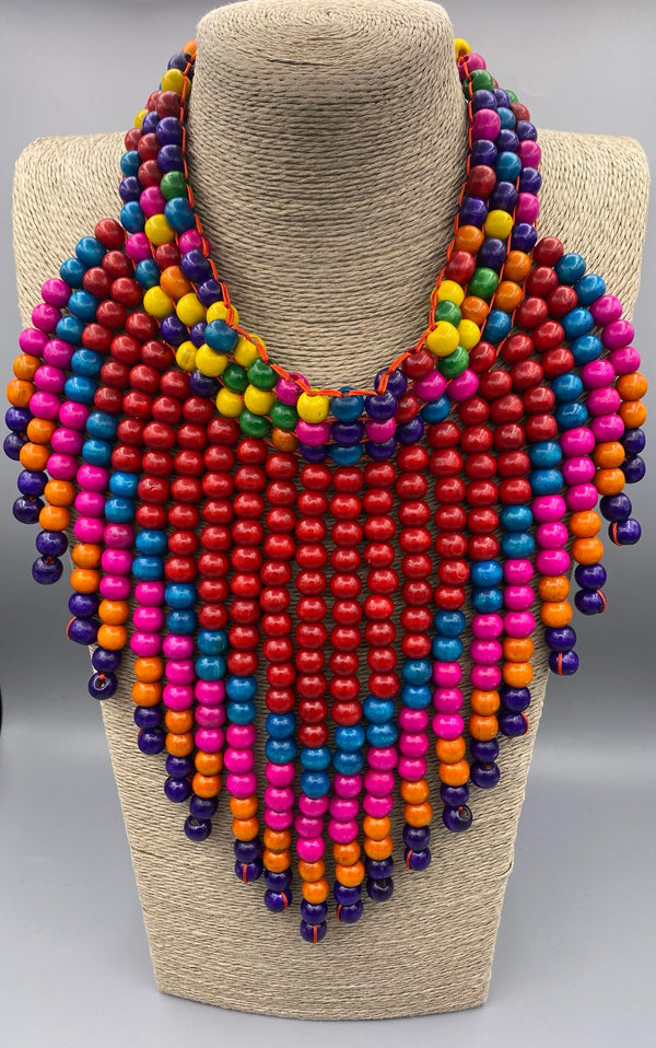 Beads Fringes Necklace - 43-9556